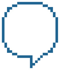 Fototapeta premium 8bit retro game pixel speech bubble balloon blue color icon sticker memo keyword planner text box banner, flat png transparent element design
