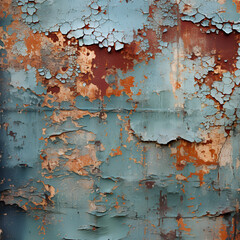 Grunge texture combining peeling paint, rust and wall decay