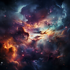 surreal cosmic  with swirling galaxies and nebulae