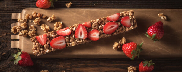 Strawberries and walnuts make for a decadent and healthy bar