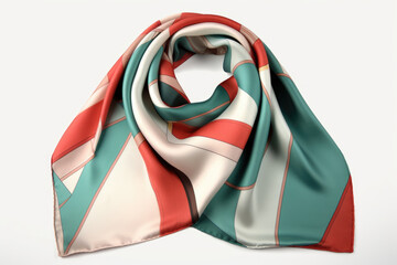 Fototapeta premium An etherealness silk scarf with a geometric pattern. Minimalist mockup for podium display or showcase. AI generation