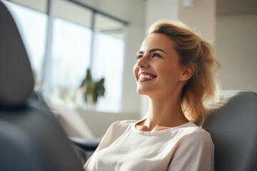 Fototapeta premium Young Woman Patient at a Dental Clinic.