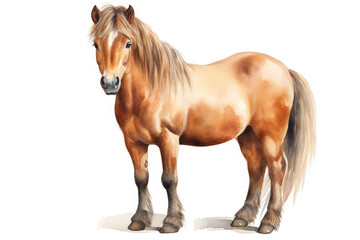 Watercolour illustration of Icelandic horse