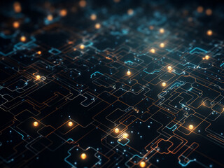Fototapeta premium Dark digital background, blending wallpaper, technologies, and modern cybersecurity aesthetics.
