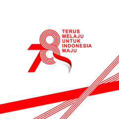 happy 78th indonesia independence day, vector logo design number 17 august 2023, on white background