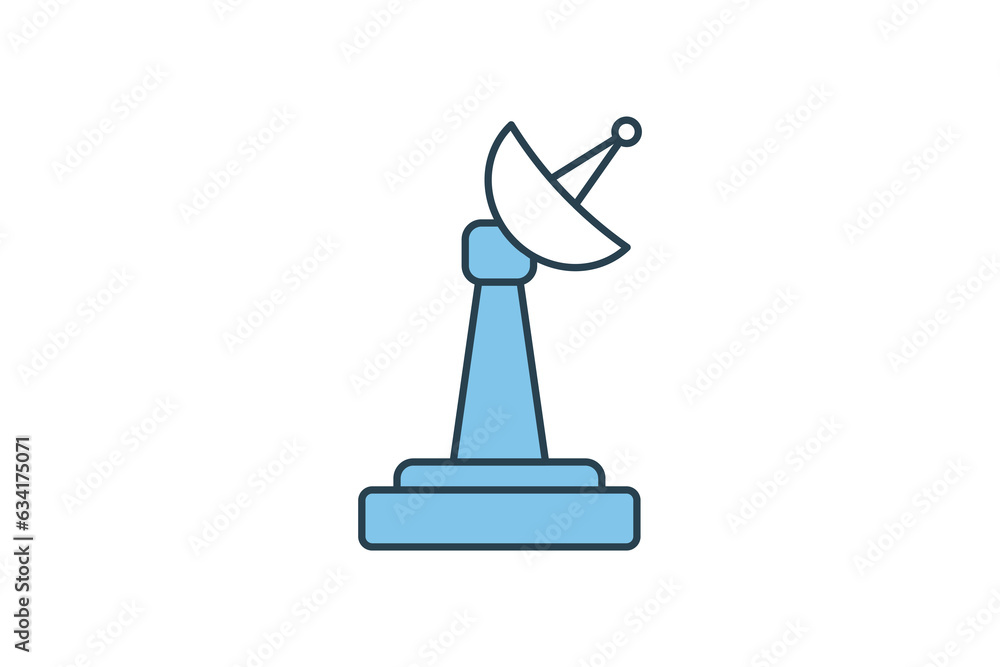Poster transmitter icon. icon related to space exploration. flat line icon style. simple vector design edit