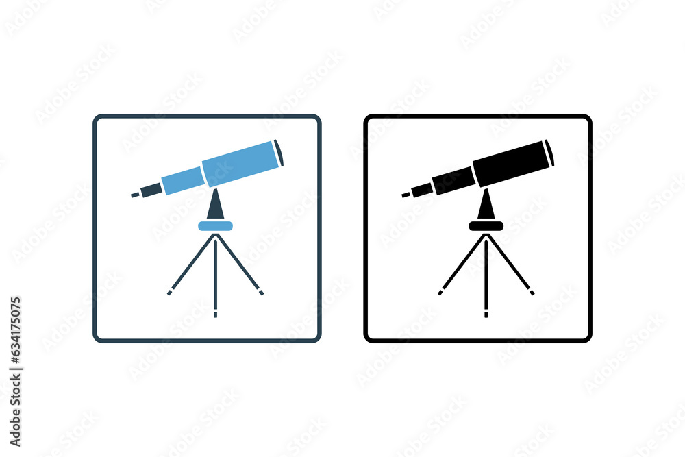 Poster telescope icon. icon related to space exploration. solid icon style. simple vector design editable