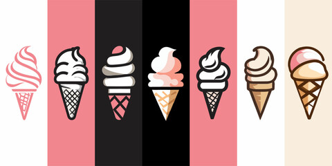 Ice Cream, Vector Logo Icon Collection