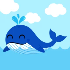 Photo sur Plexiglas Baleine Cute whale illustration with background
