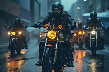 Retro Cyberpunk Motorcycle Gang