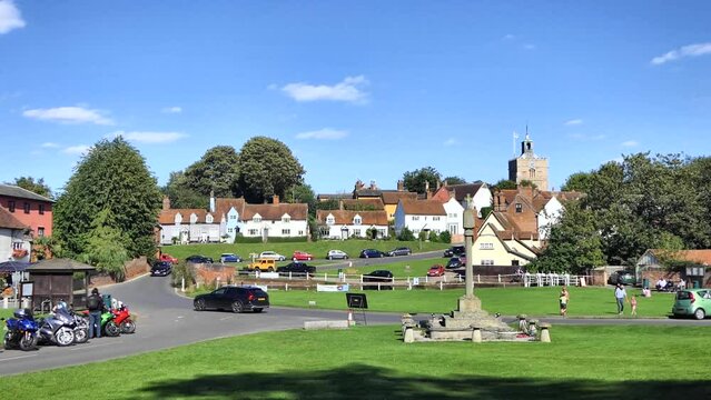 Finchingfield village green and war memorial time lapse.