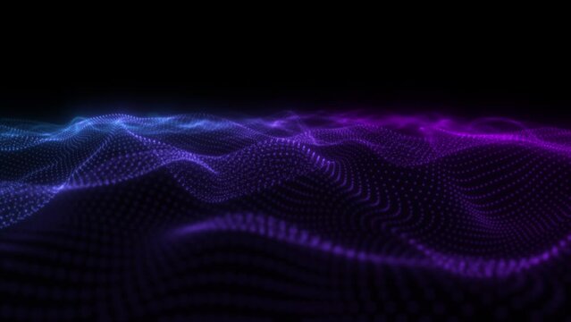 Gradient purple wave nets particles background