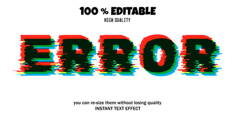 Error text effect editable text style
