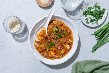 Asian goulash with meat and vegetables