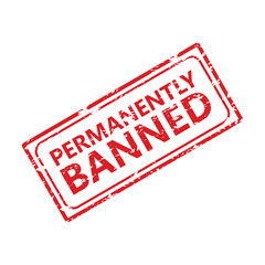 Permanently banned rubber stamp. Vector of blocked and banned