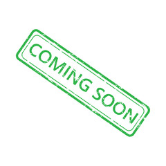 Cooming soon rubber stamp. Vector of label announcement