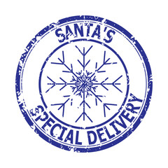 Santa special delivery rubber stamp to send gifts