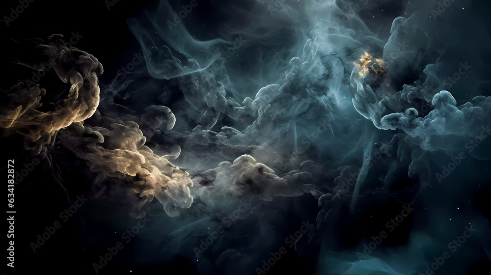 Canvas Prints deep space, smoke, stars and galaxies. on a dark background.. generative ai technology.