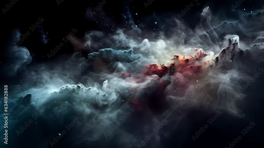 Canvas Prints deep space, smoke, stars and galaxies. on a dark background.. generative ai technology.