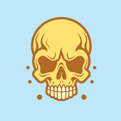 skull doodle illustration eps vector
