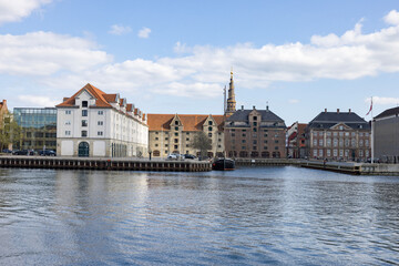 Walking along Copenhagen's canals on a great summer day, Denmark