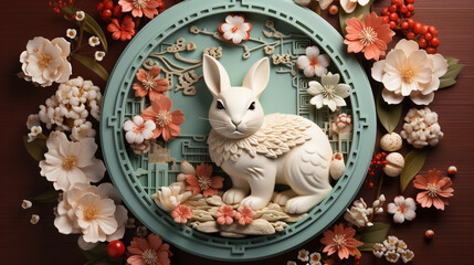 mid autumn festival Background with rabbit