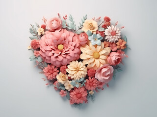Obraz premium Heart shape made of flowers