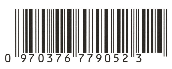 Bar code icon isolated on white, clipping path