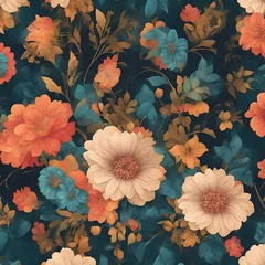 Deurstickers floral wallpaper © samrina soomro