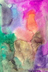 Pink green purple hand-drawn watercolor background