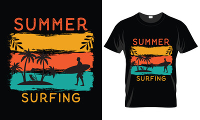 summer t shirt design vector illustration. summer t shirt, summer surfing t shirt. summer sublimation t shirt Vector illustration