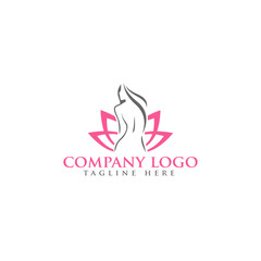 Woman hair salon with interesting colors logo design
