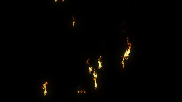 Falling small debris on fire - 4K Pro Res with alpha pass