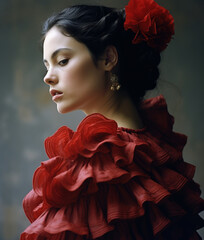 Beautiful and passionate flamenco dancer - obrazy, fototapety, plakaty