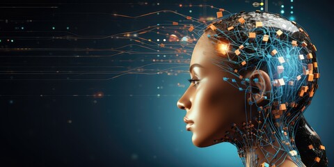 Obraz premium Artificial Intelligence and Communication Concept