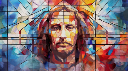 Jesus Christ. Modern watercolor painting illustration, generative ai.