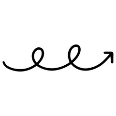 Fototapeta na wymiar Arrow Doodle With Loops