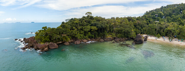 Vista Panorâmica da Praia do Félix em Ubatuba, São Paulo, Brasil