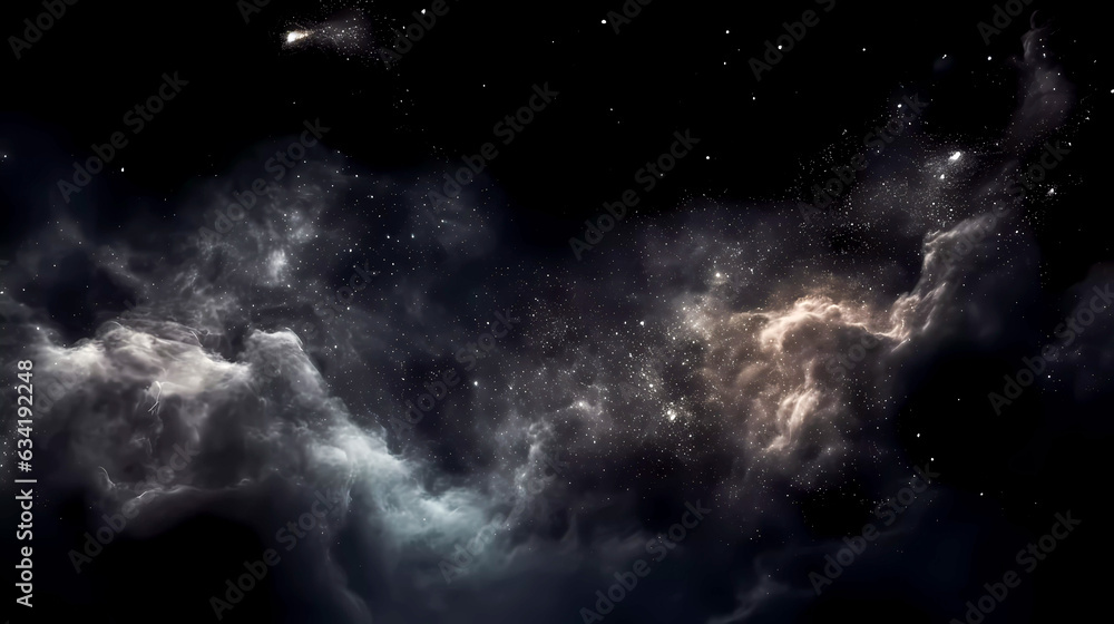 Canvas Prints deep space, smoke, stars and galaxies. on a dark background.. generative ai technology.