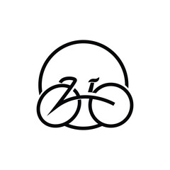 Bicycle Logo, Simple Minimalist Design, Sport Transport Vector, Illustration silhouette template