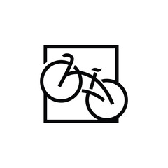 Bicycle Logo, Simple Minimalist Design, Sport Transport Vector, Illustration silhouette template
