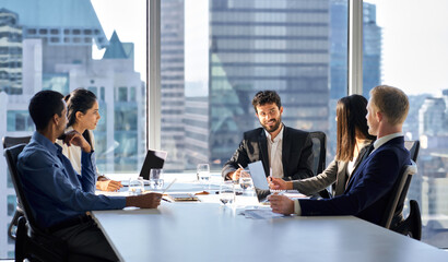 Happy international multiethnic professional business team, diverse executive colleagues people...