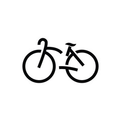 Bicycle Logo, Simple Minimalist Design, Sport Transport Vector, Illustration silhouette template