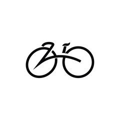 Bicycle Logo, Simple Minimalist Design, Sport Transport Vector, Illustration silhouette template