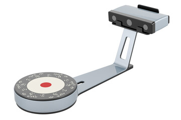 3D scanner closeup, 3D rendering isolated on transparent background