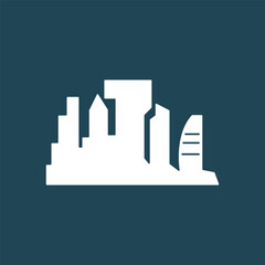 Skyline Logo, Simple Modern Design of Skyscrapers, Vector Cityscape Buildings, Icon Silhouette Illustration