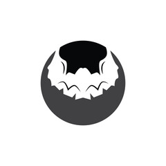 Simple Men's Beard Logo Design, Silhouette Vector Illustration