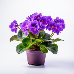 Naklejka na ściany i meble African Violet on a plain white background - isolated stock pictures Lavender_on_a_plain_white_background - isolated stock pictures