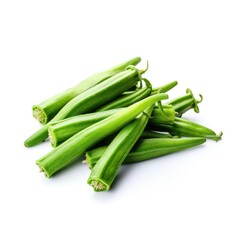 Fototapeta premium Okra on a plain white background - isolated stock pictures Lavender_on_a_plain_white_background - isolated stock pictures
