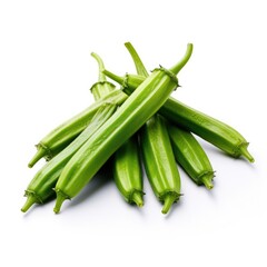 Fototapeta premium Okra on a plain white background - isolated stock pictures Lavender_on_a_plain_white_background - isolated stock pictures